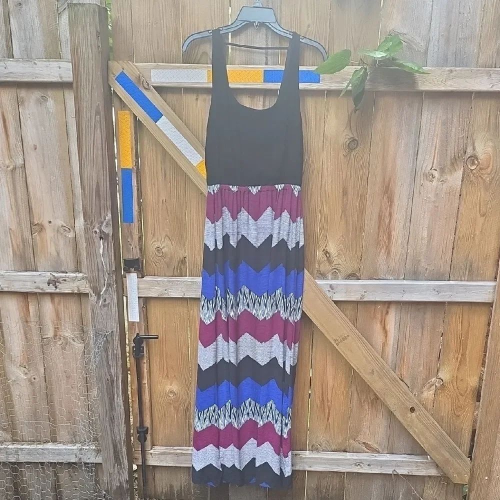 Colorful Chevron Maxi Dress
